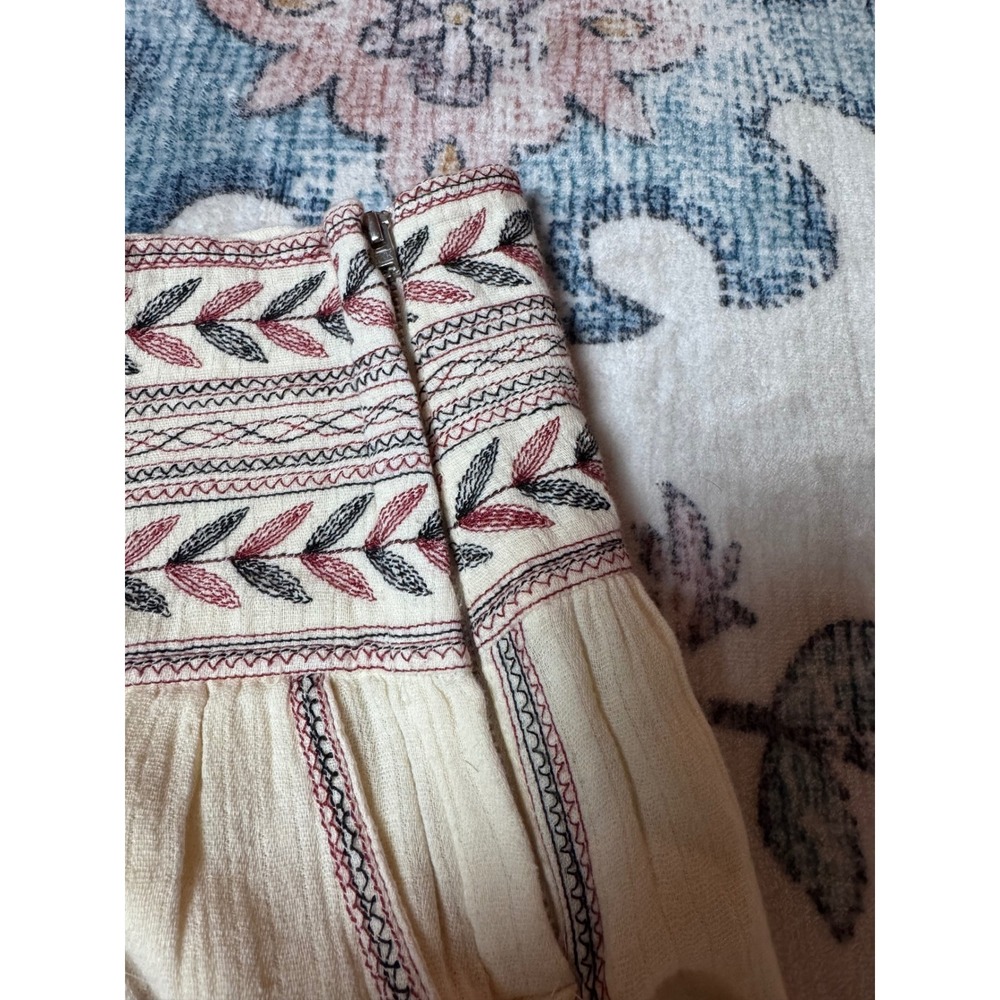 Isabel Marant Étoile Embroidered Cotton Mini Skirt Cottagecore Boho Sz 36 Luxury - Picture 7 of 13